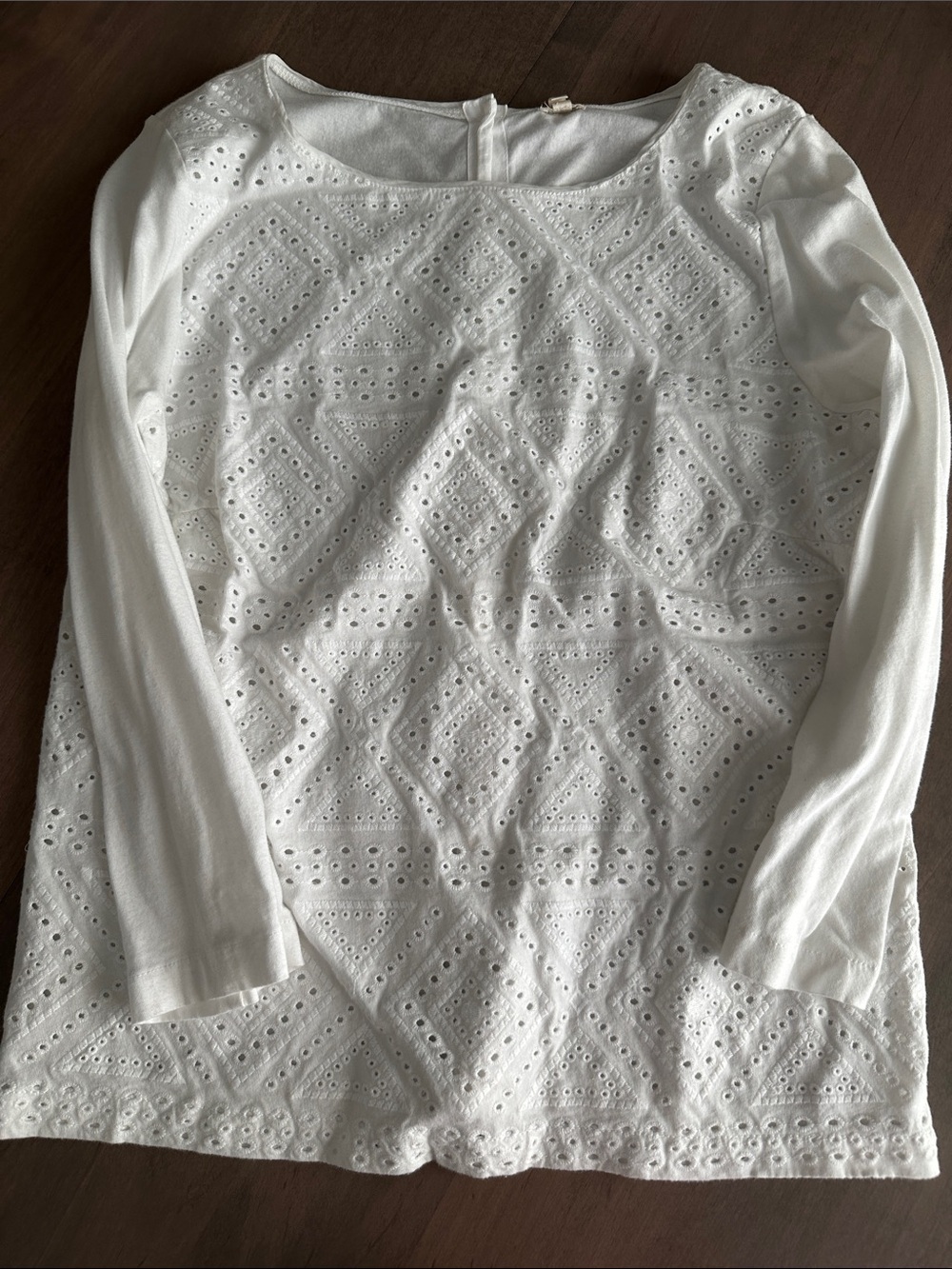 J Crew eyelet ¾ sleeve shirt size medium - Picture 2 of 8